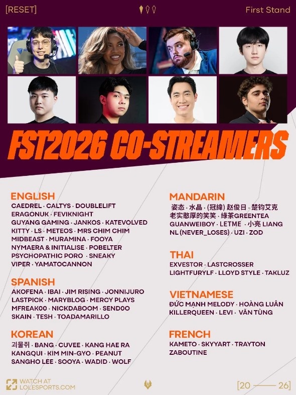 2026先锋赛官方二路直播：欧刚、Peanut、Uzi、DYS等在列